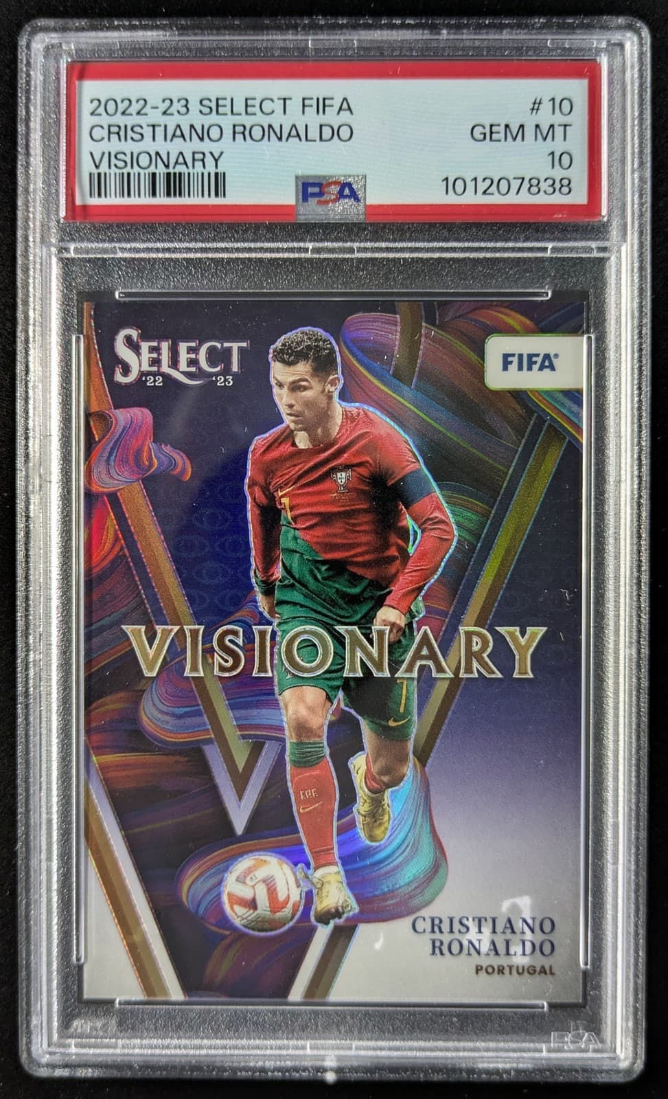 2022-23 Panini Select FIFA CRISTIANO RONALDO Visionary SSP Portugal #10 PSA 10