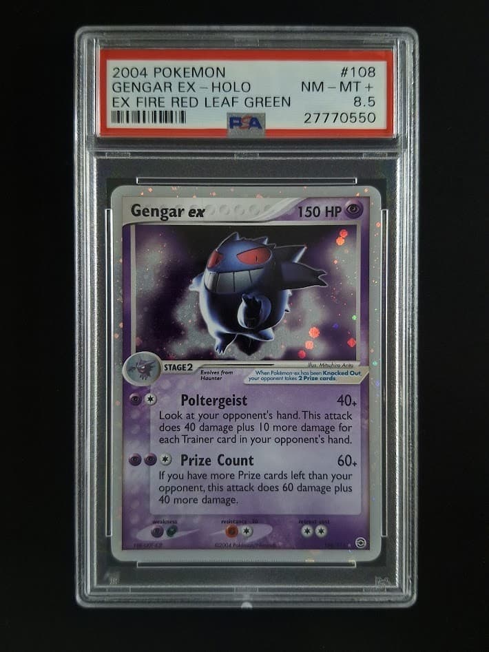 2004 Pokemon GENGAR EX #108/112 FireRed & LeafGreen Holo Ultra Rare EN PSA 8.5