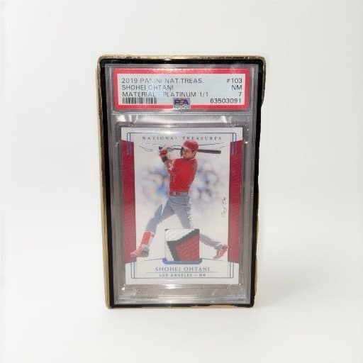2019 Panini National Treasures Shohei Ohtani Material-Platinum 1/1