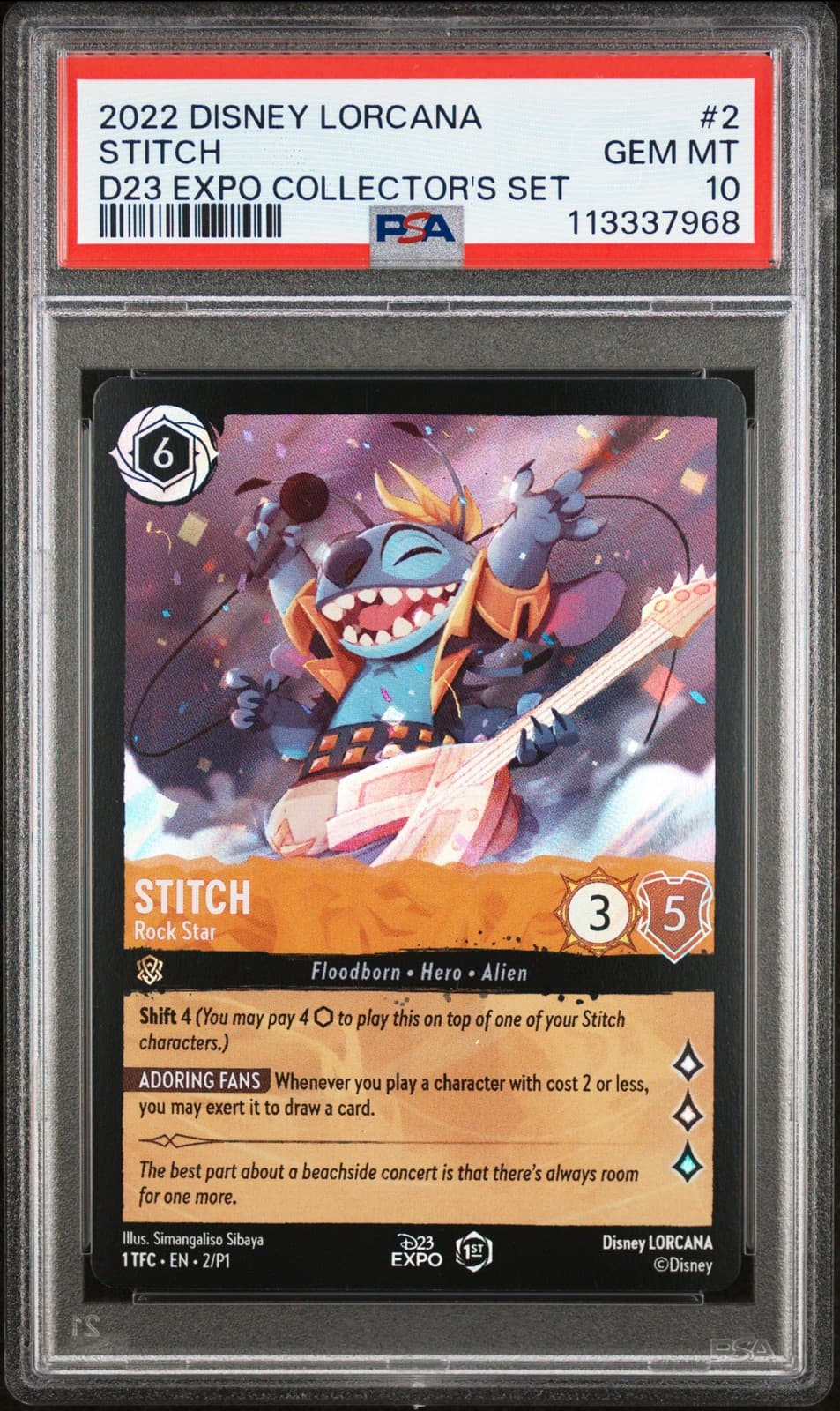 Disney Lorcana Stitch Rock Star Promo 2 D23 Expo Collector's Set 1st Ed PSA 10