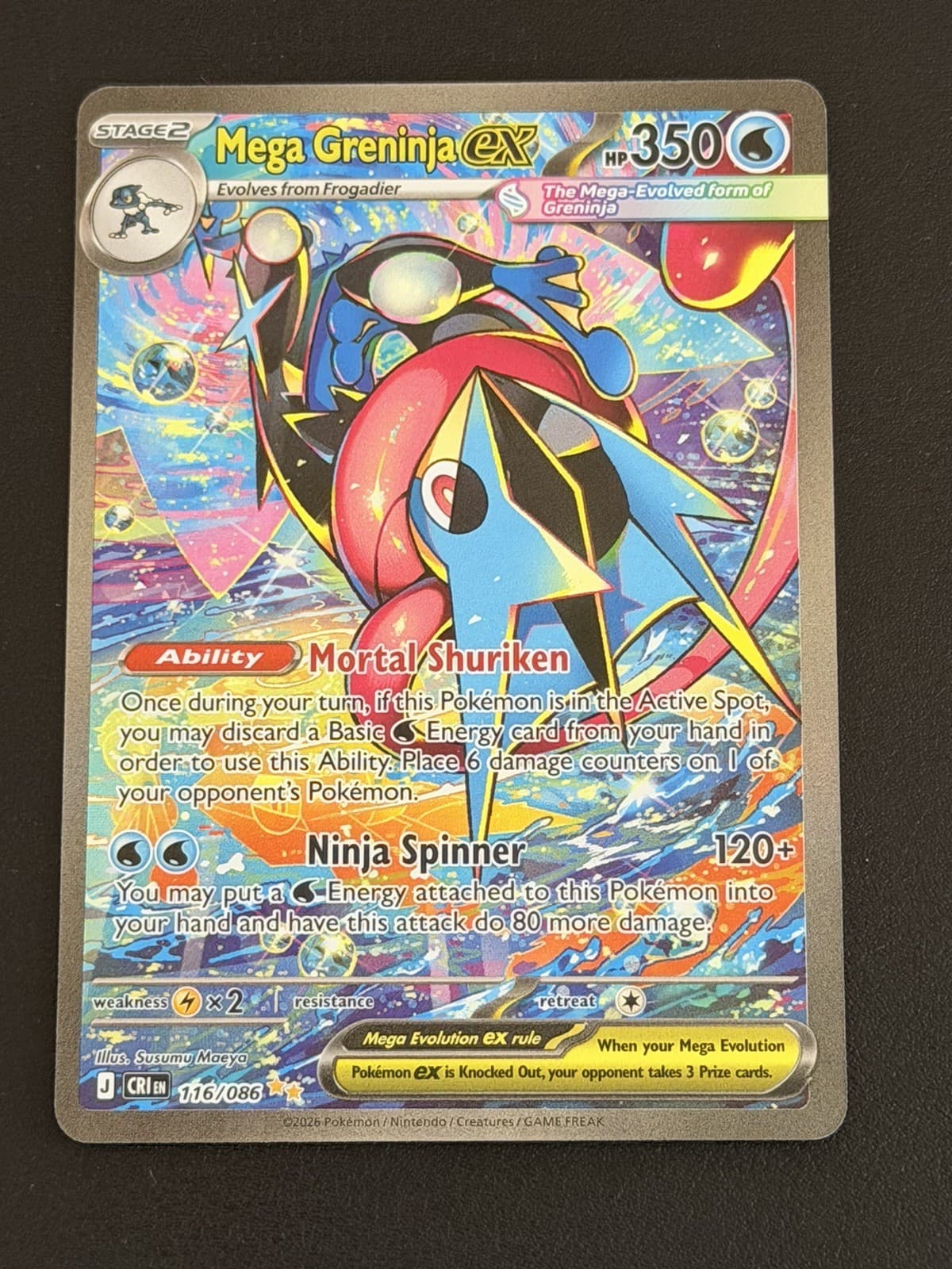 Pokemon Chaos Rising Mega Greninja Ex SIR 116/086
