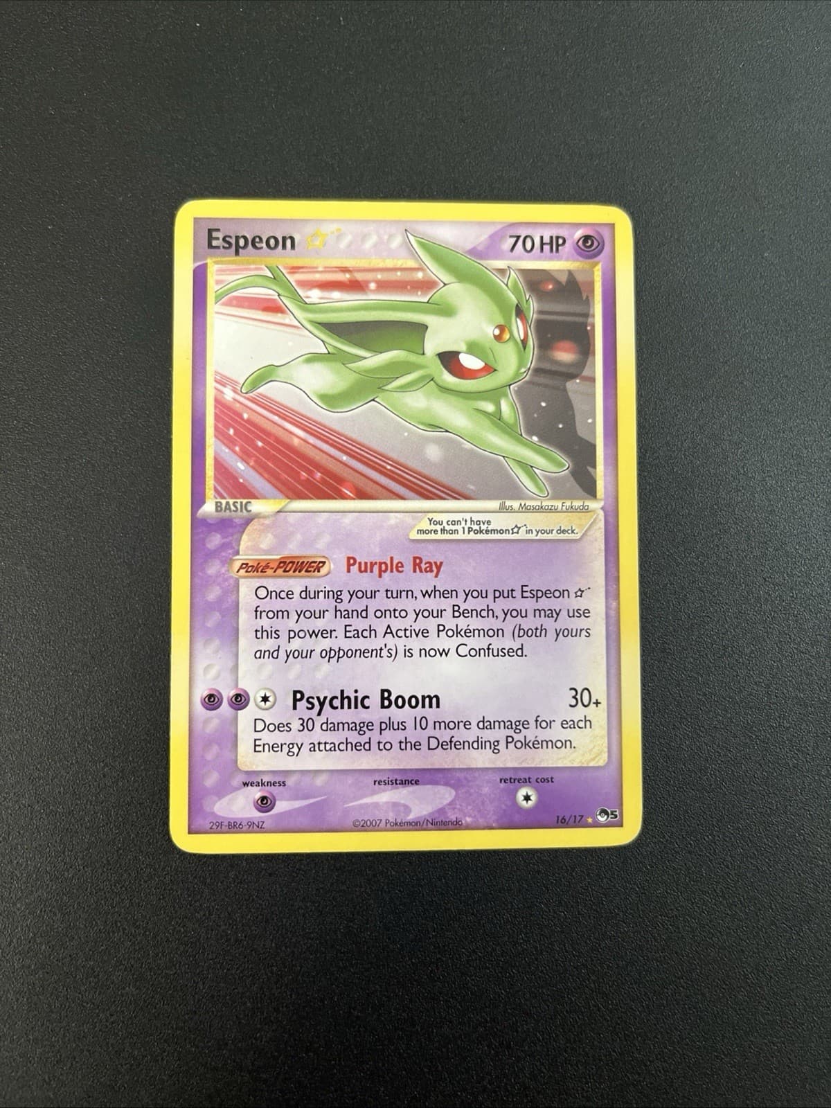 2007 Pokemon POP Series 5 Espeon 16/17 [Gold Star]