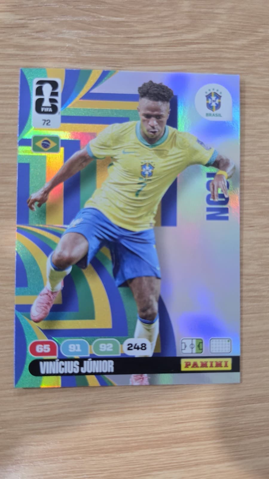 Panini Vinícius Júnior Brazil FIFA World Cup Soccer Card #72 Base Set