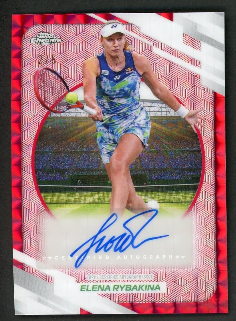 2026 Topps Chrome Elena Rybakina Auto Autograph I Red Geometric Refractor #/5
