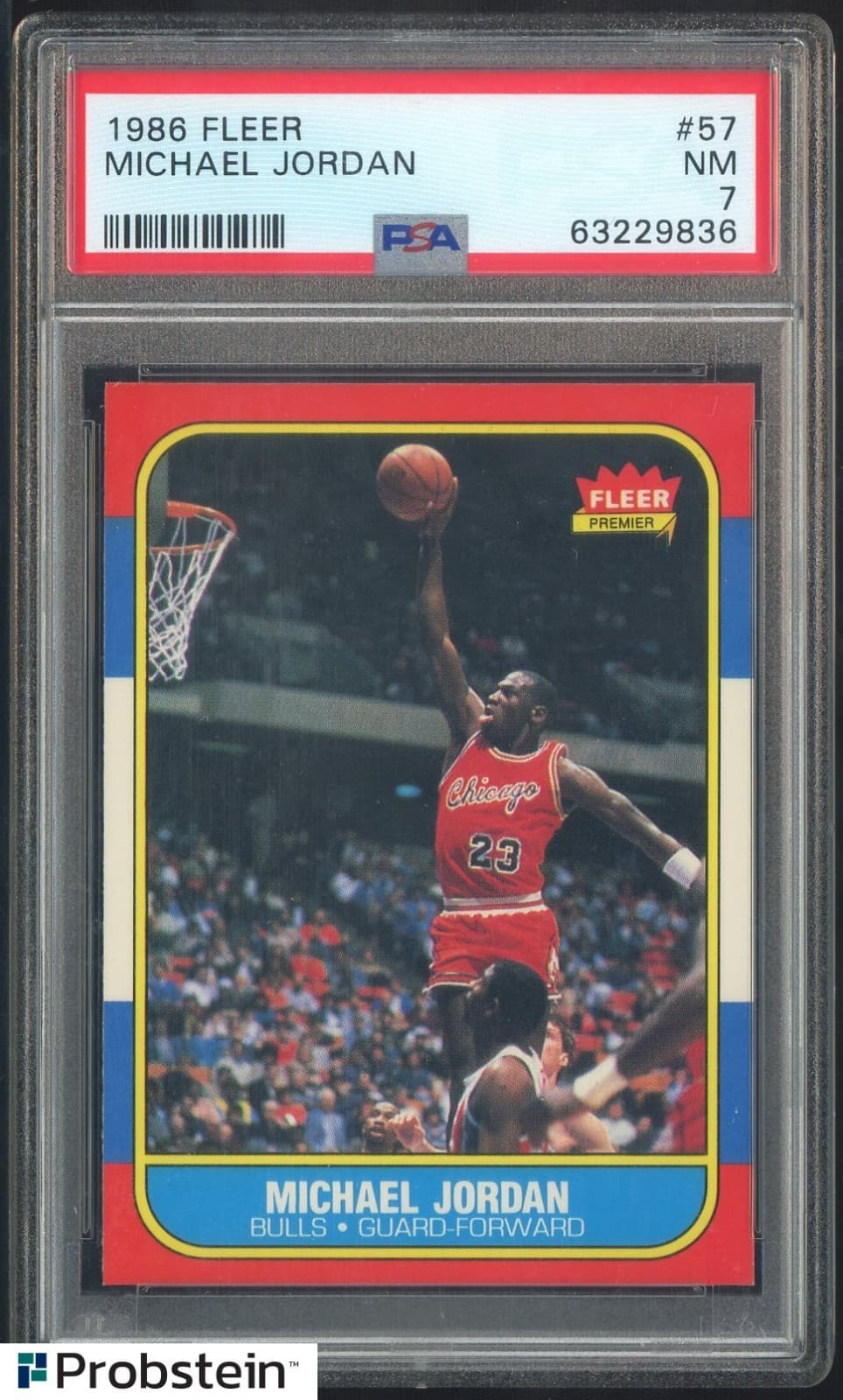 1986-87 Fleer Basketball #57 Michael Jordan RC Rookie HOF PSA 7 LOOKS NICER