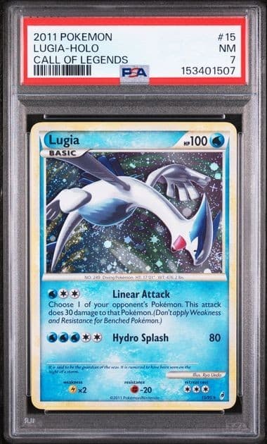 Lugia Call of Legends Holo 15/95 2011 English PSA 7 Graded Pokemon Card
