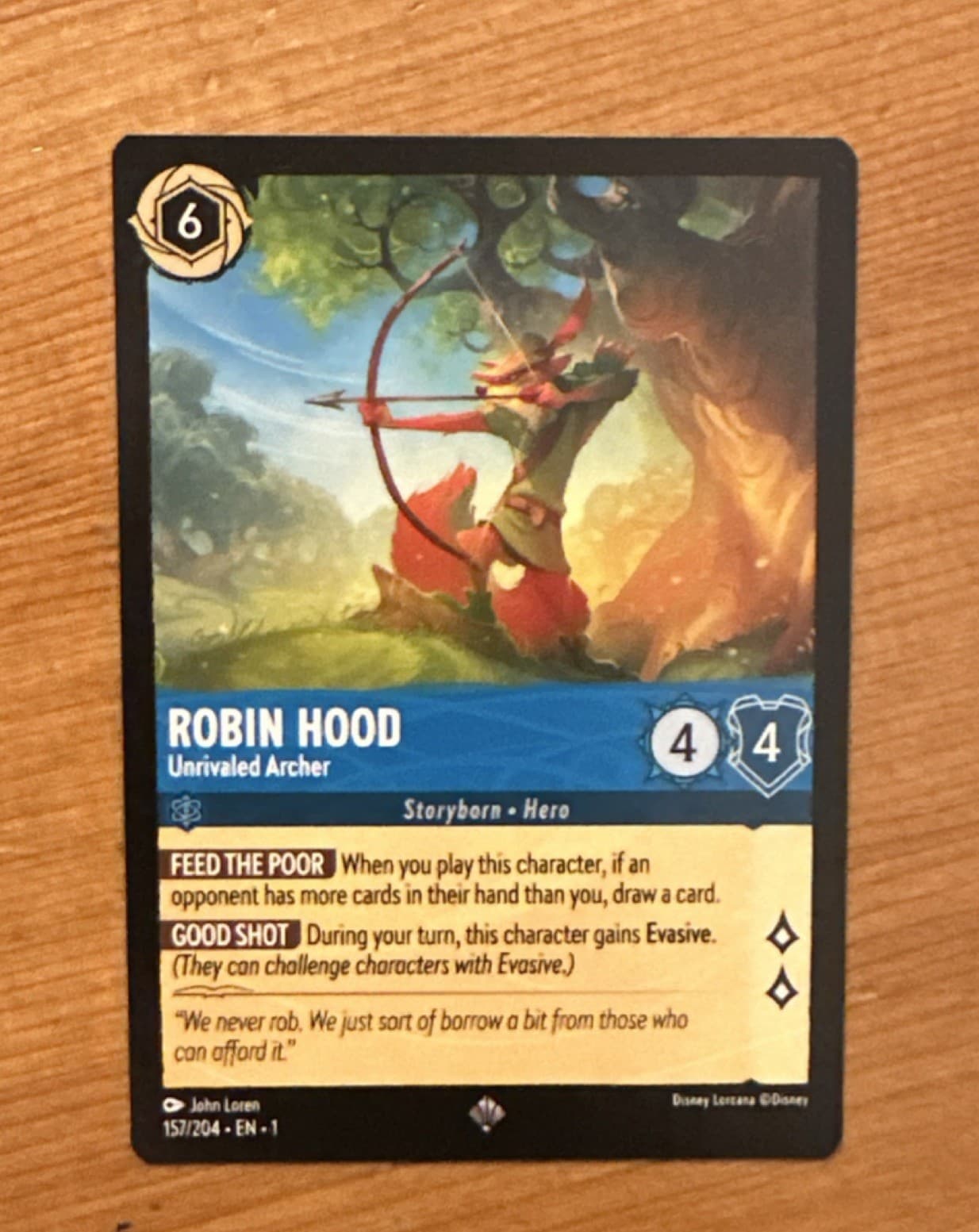 Robin Hood Unrivaled Archer Disney Lorcana TCG The First Chapter Card - 3 Pack