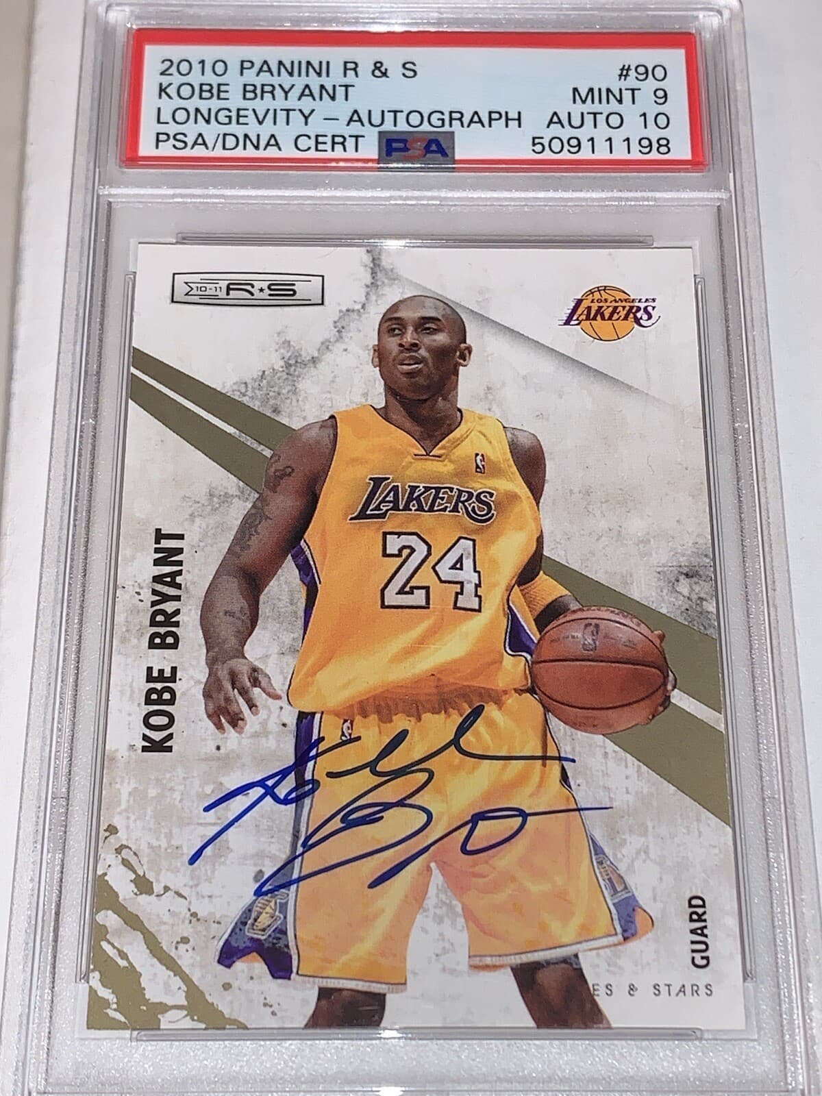2017-18 Donruss Optic KOBE BRYANT #8/10 Gold Prizm Fast Break Auto PSA 10 POP 1