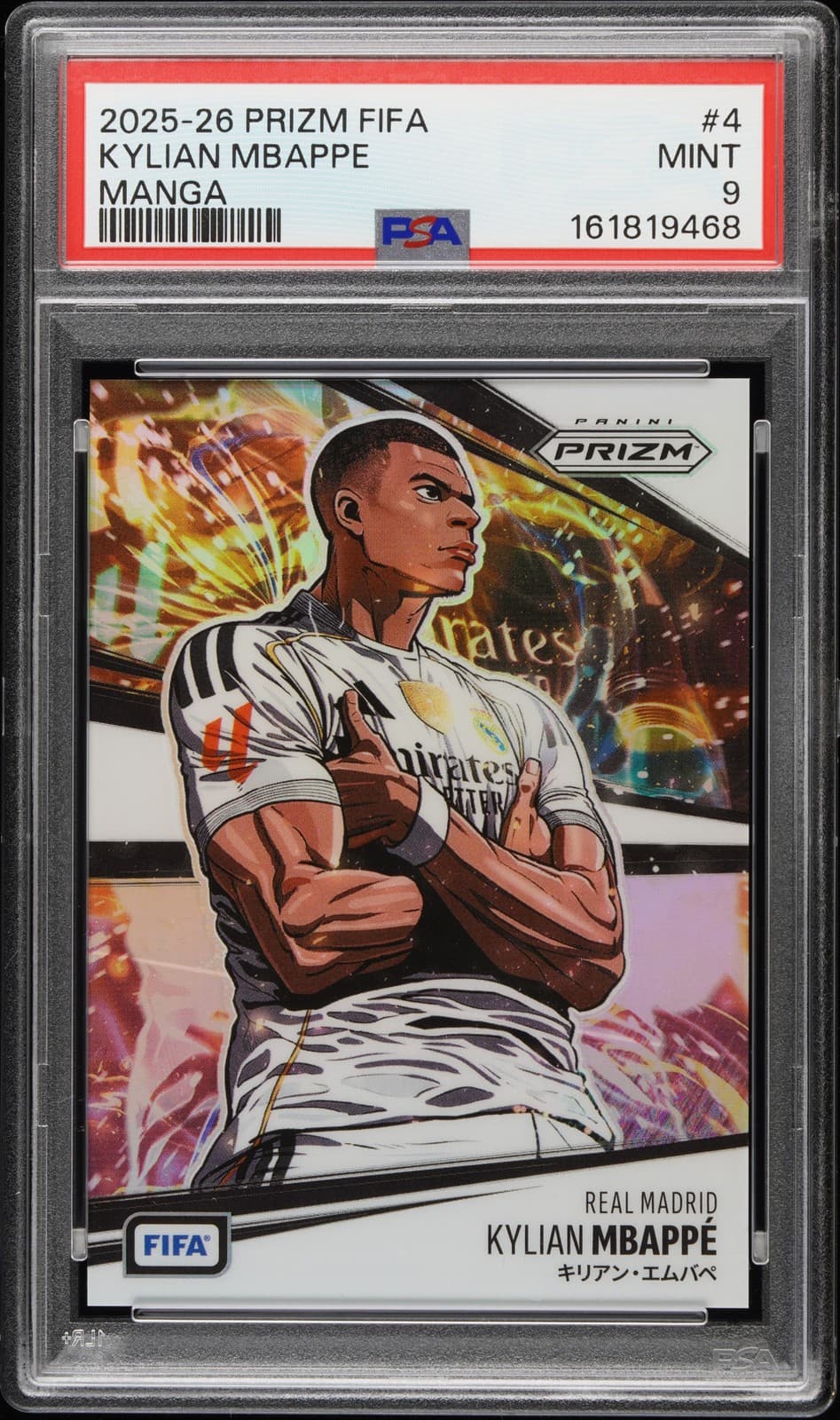 2025-2026 PANINI PRIZM FIFA MANGA #4 KYLIAN MBAPPE PSA 9