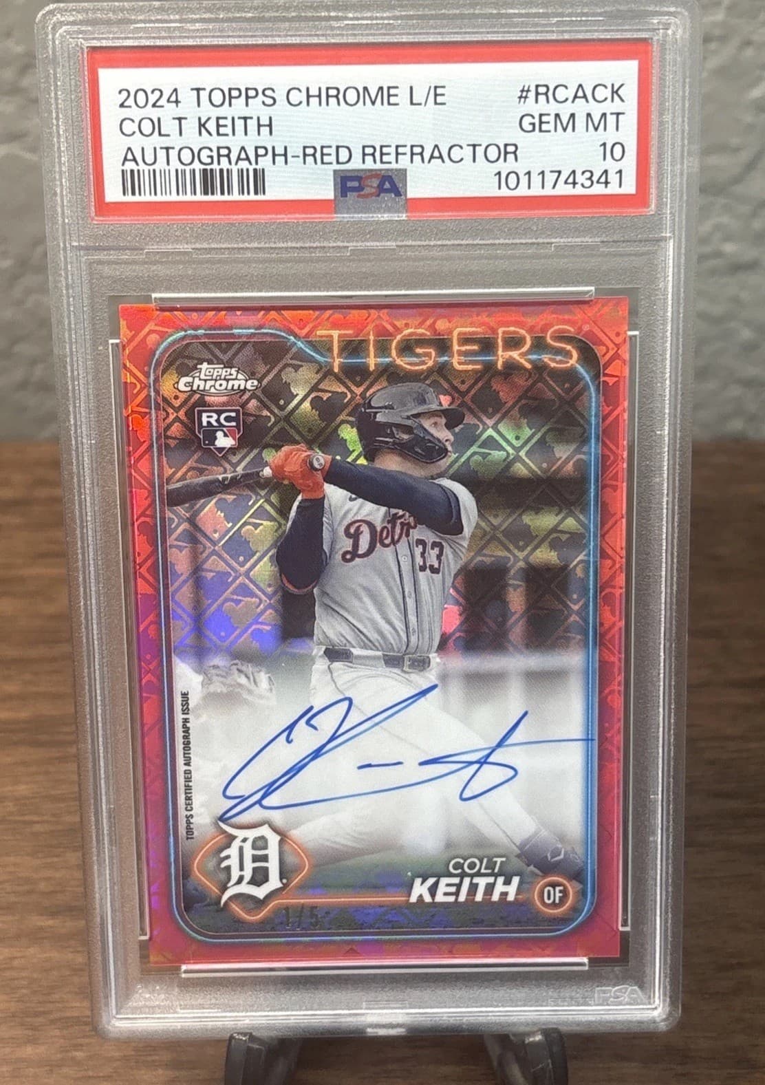 2024 Topps Chrome Logofractor Colt Keith RC Red Auto 1/5 PSA 10 eBay 1/1 POP 2