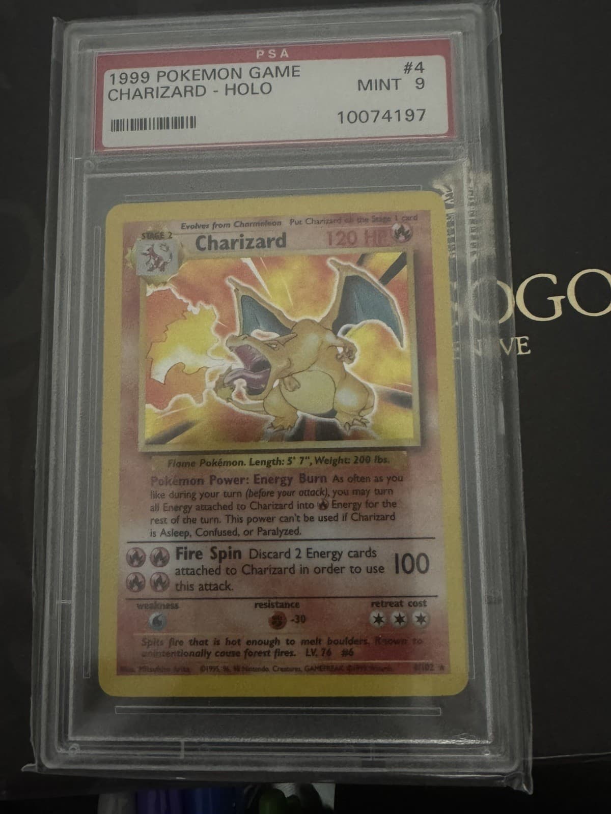 Pokemon Vintage Base Set Charizard Holo PSA 9 MINT 1999