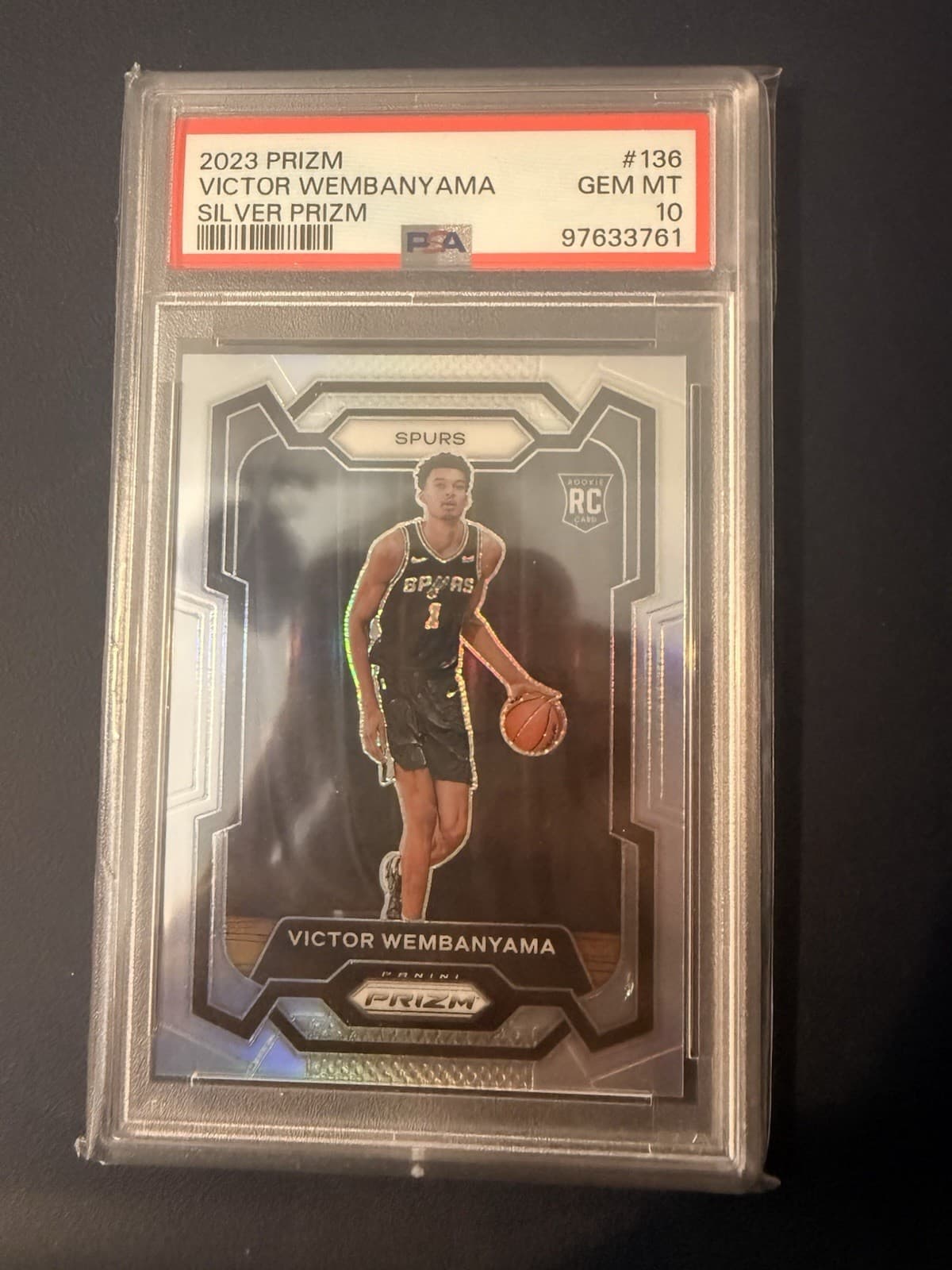 2023-2024 Victor Wembanyama Silver Prizm #136 PSA 10