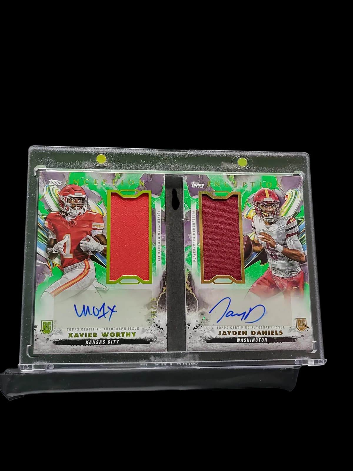 2024 Topps Xavier Worthy Jayden Daniels #DRRBC-DW Dual RC Relic Auto Book