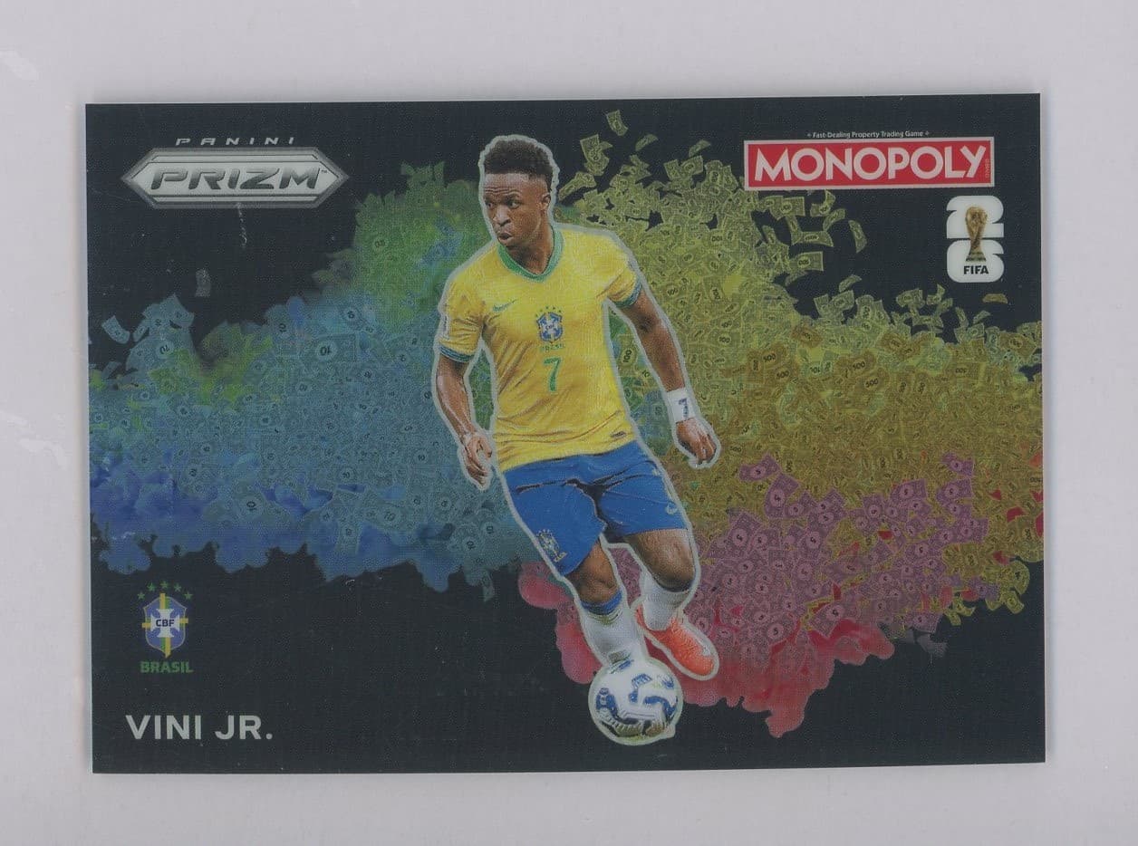 2026 Panini Prizm Monopoly FIFA Soccer Black Money Color Blast Vini Jr SSP
