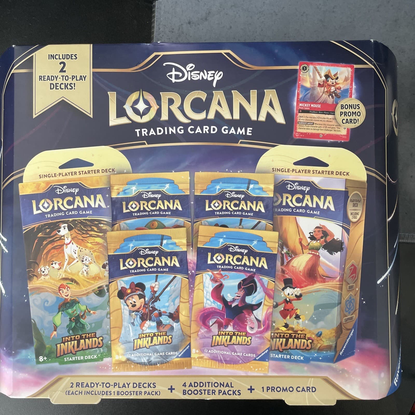 Disney Lorcana Trading card game Into the Inkland 2 decks 4 booster pks 1 promo