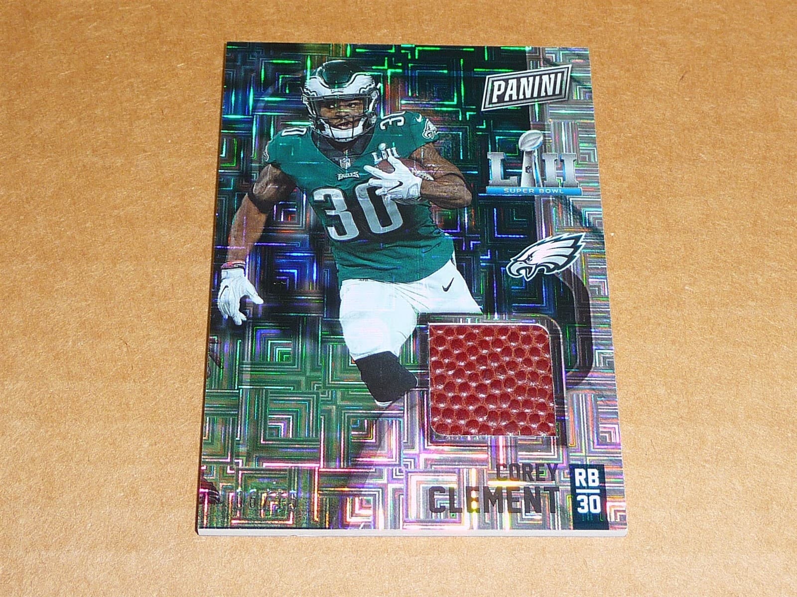 2018 Panini Black Friday COREY CLEMENT SUPER BOWL LII GAME USED FOOTBALL 06/15