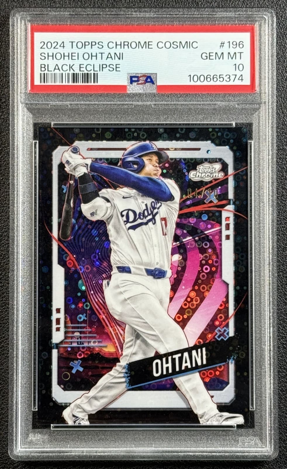 SHOHEI OHTANI PSA 10 2024 TOPPS COSMIC CHROME #196 BLACK ECLIPSE REFRACTOR 4/10
