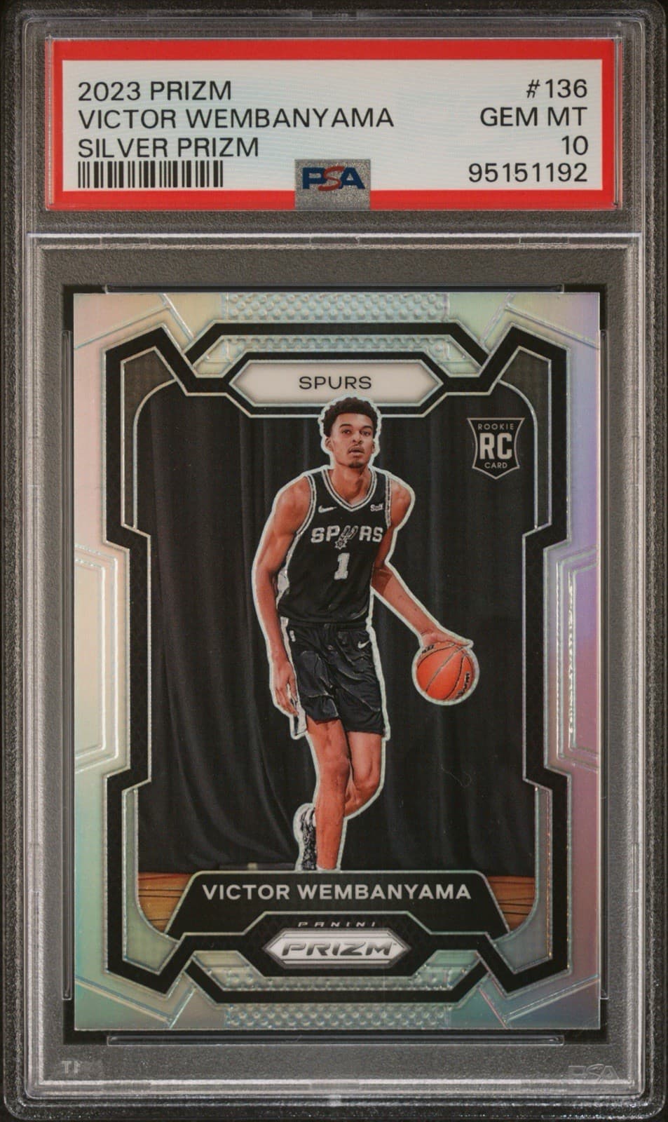 2023 PANINI PRIZM SILVER #136 VICTOR WEMBANYAMA RC PSA 10