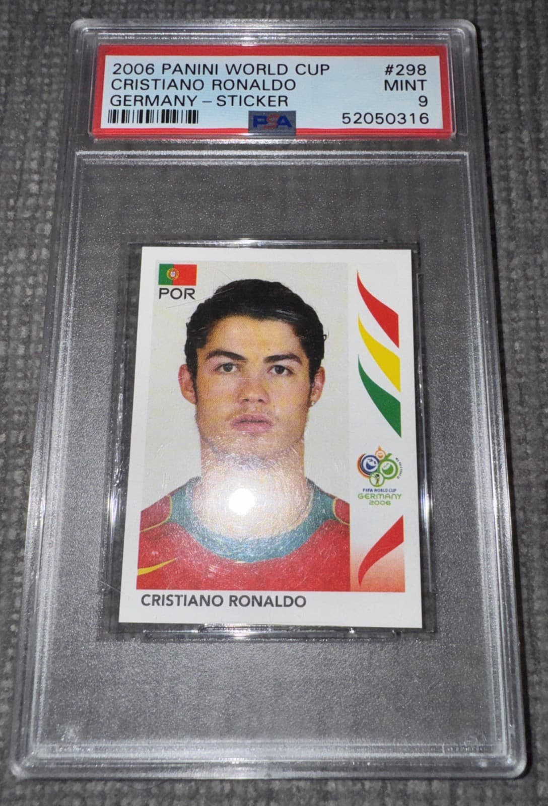 2006 Panini FIFA World Cup Germany - Cristiano Ronaldo - Sticker- PSA 9 MINT!