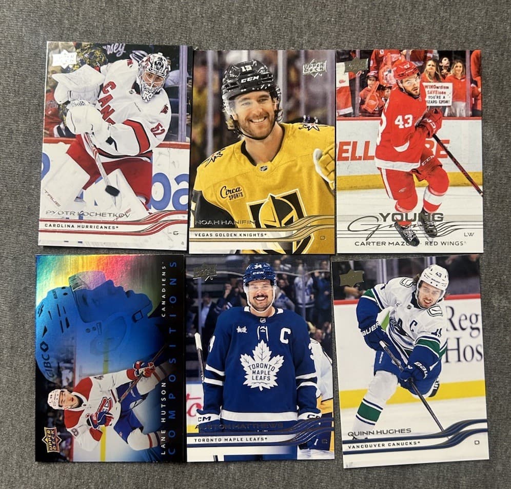 6 Upper Deck Cards. 2025-206 Upper Deck Series Hockey.