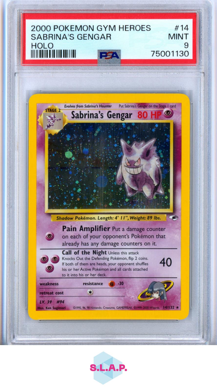 SABRINA'S GENGAR POKEMON 14 2000 GYM HEROES HOLO ENGLISH PSA 9