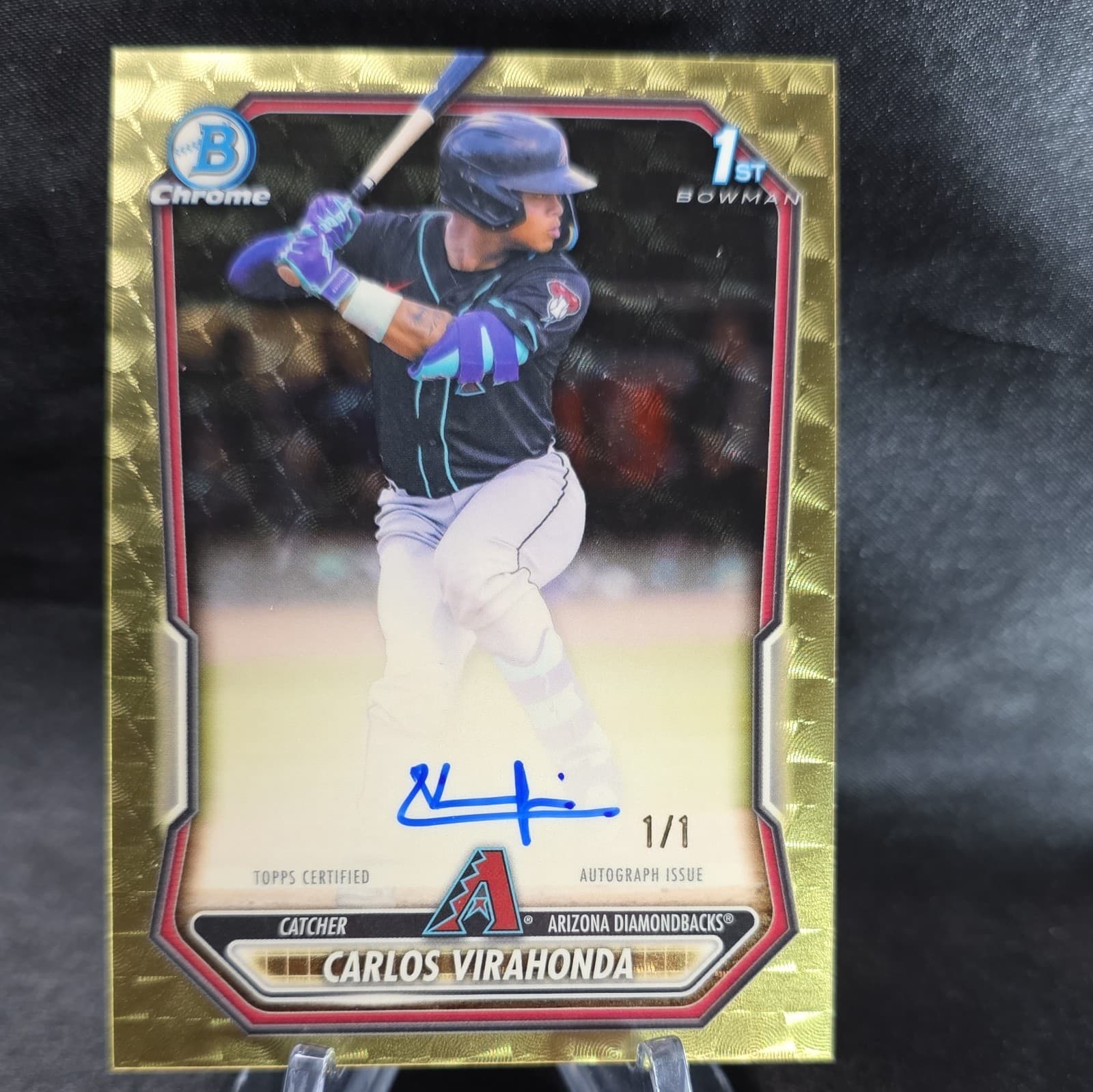 2026 Bowman Chrome Arizona Carlos Virahonda Gold Vinyl Superfractor 1/1 auto 🔥