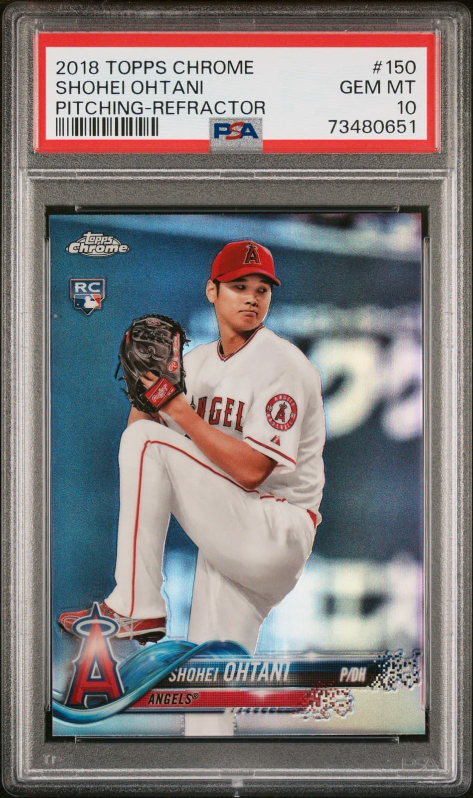 2018 TOPPS CHROME REFRACTOR #150 SHOHEI OHTANI ROOKIE RC PSA 10