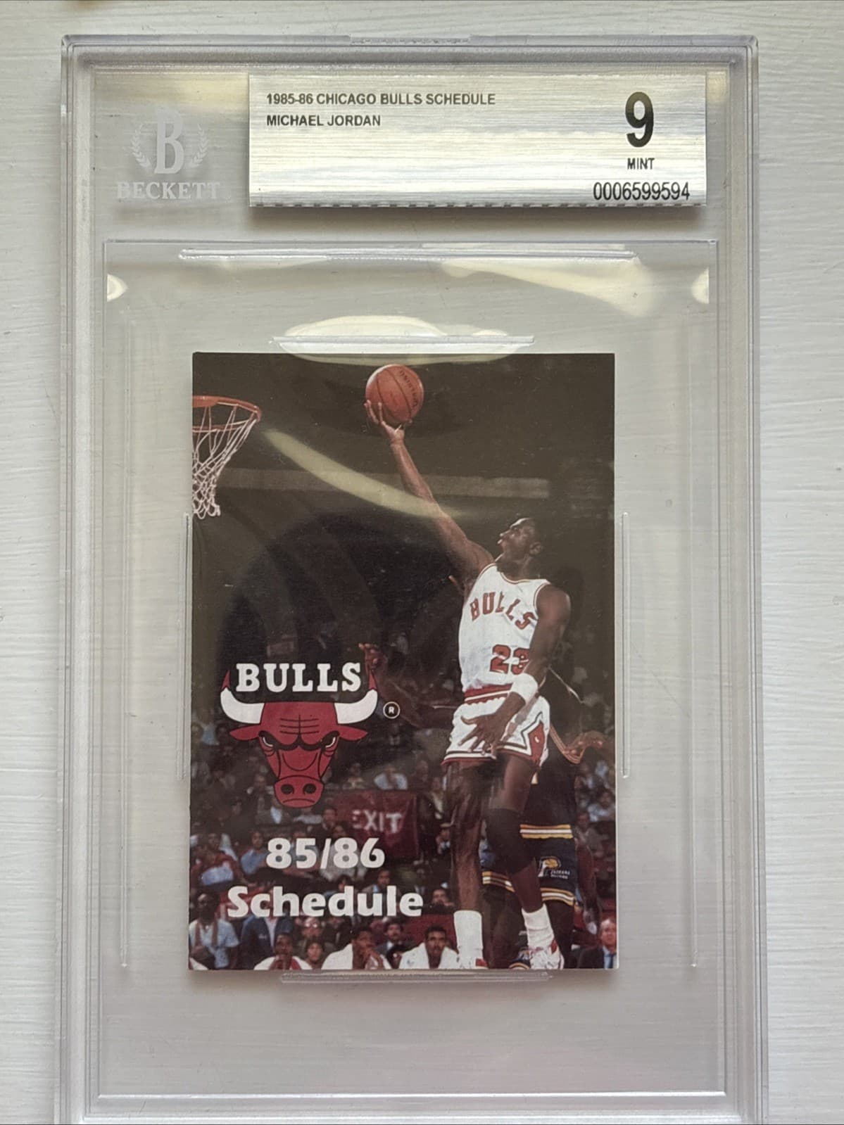 1985-86 Michael Jordan Rookie Schedule BGS 9 MINT! THE HIGHEST ONE GRADED