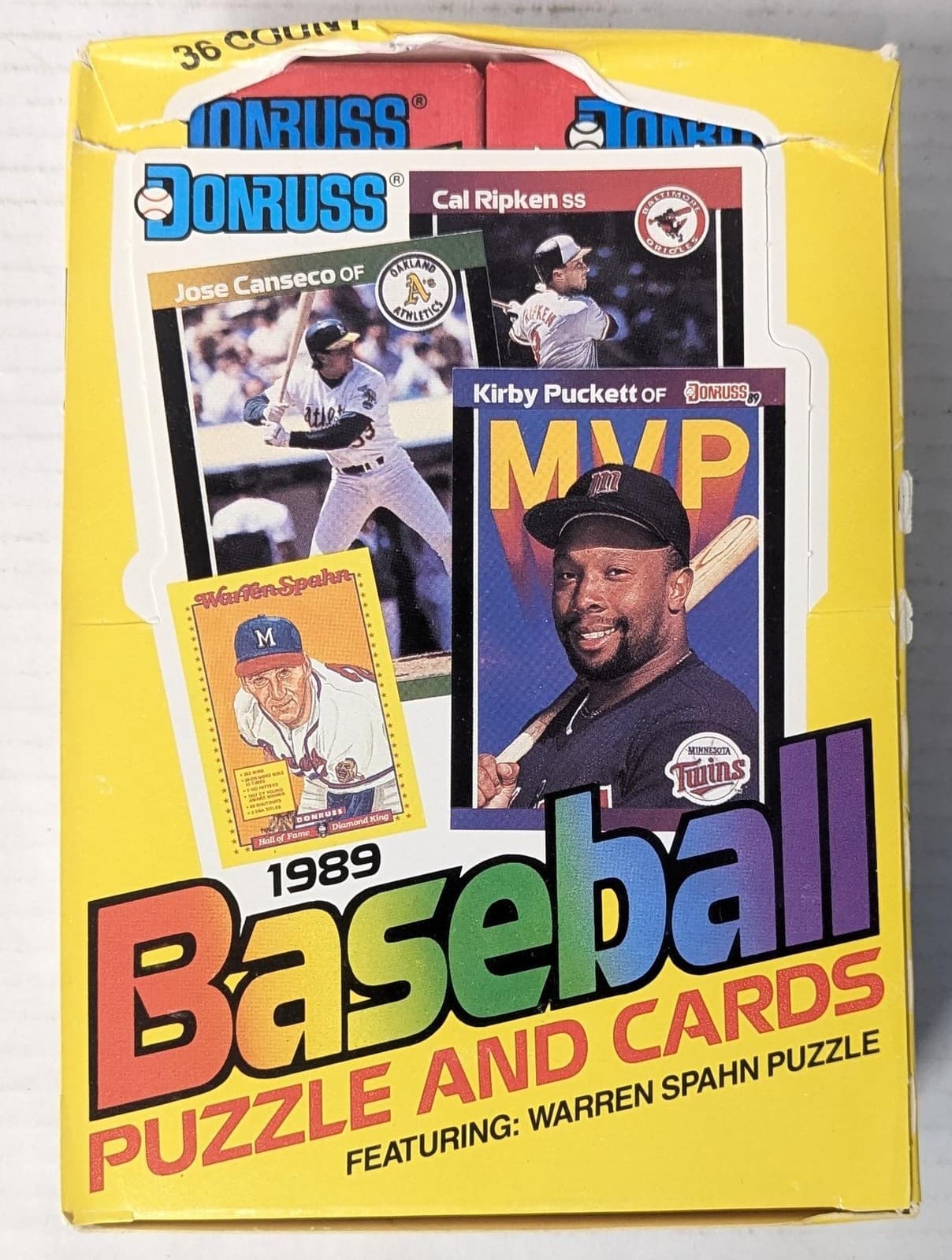 1989 Donruss Baseball Wax Box (EX Box/Mint Packs)