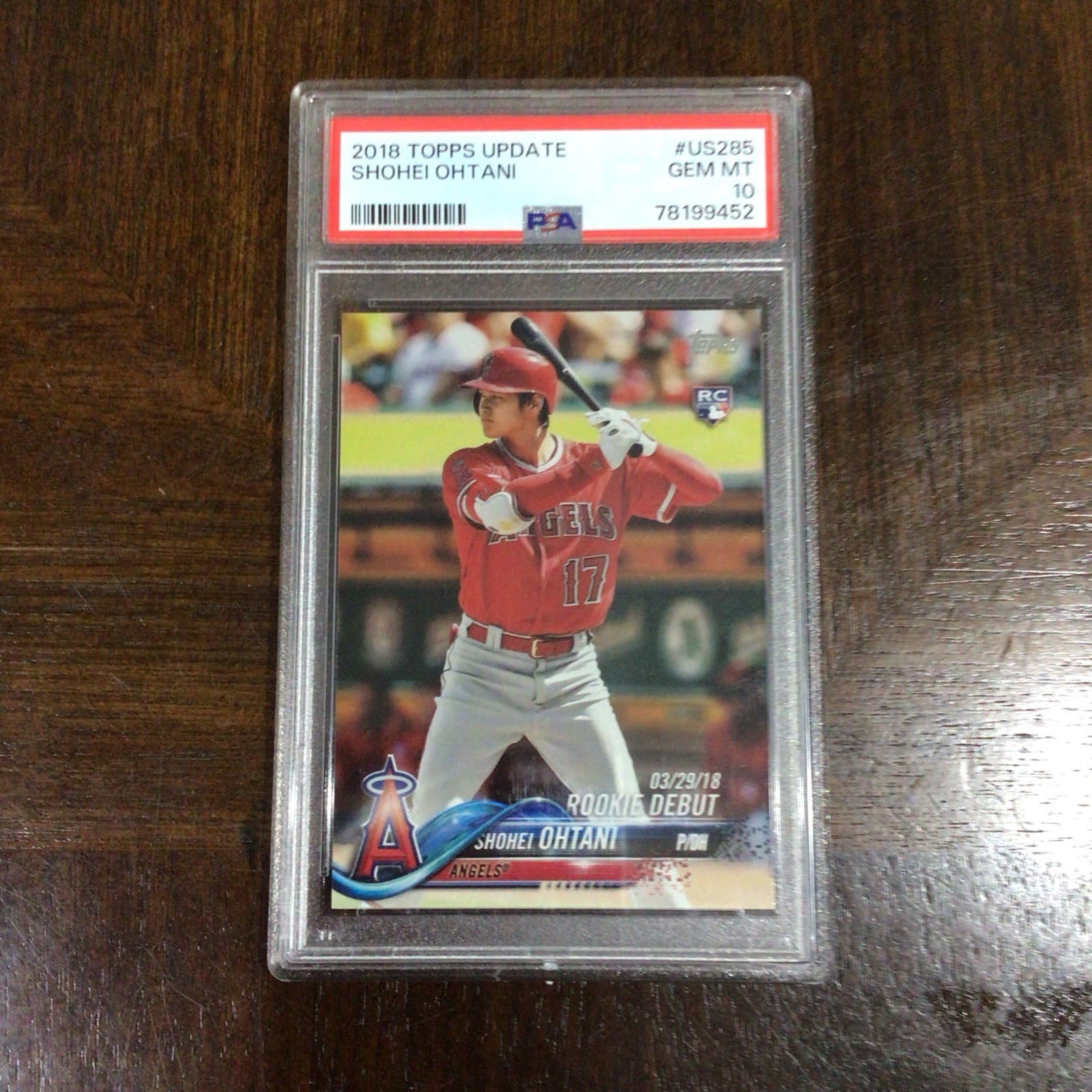 Topps 2018 Update Series Shohei Ohtani US285 Rookie Debut PSA 10