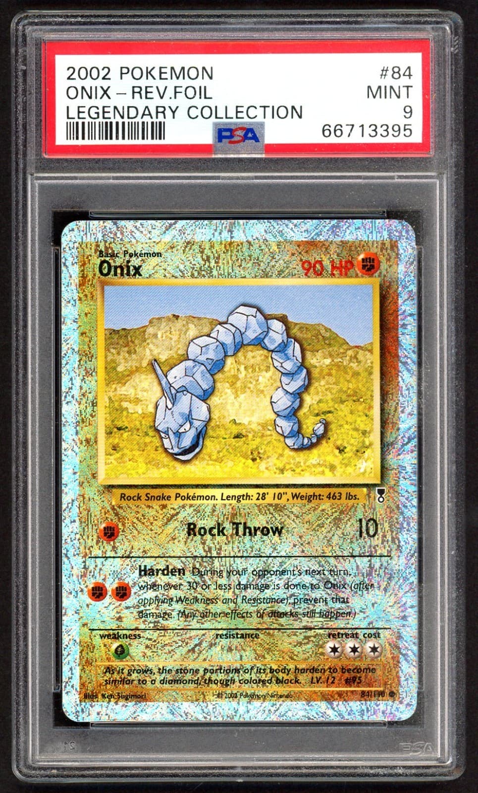 Pokemon Card PSA 9 Onix 84/110 Legendary Collection Reverse Holo