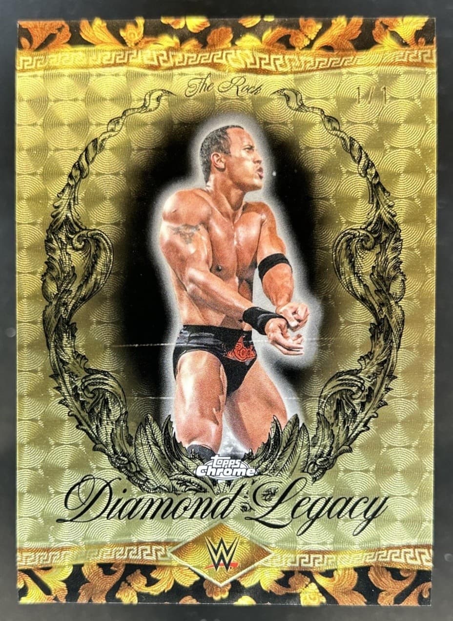 2026 Topps Chrome WWE The Rock Diamond Legacy SuperFractor #1/1