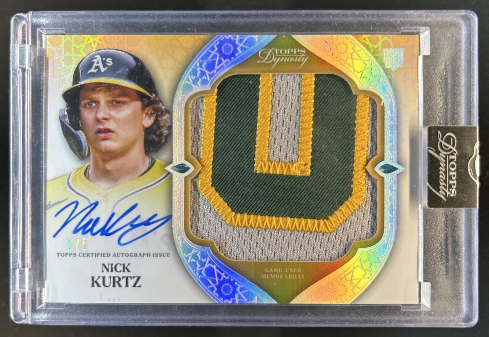 2025 Topps Dynasty Nick Kurtz Auto Jumbo Patch Silver Rookie RC #/5 Athletics