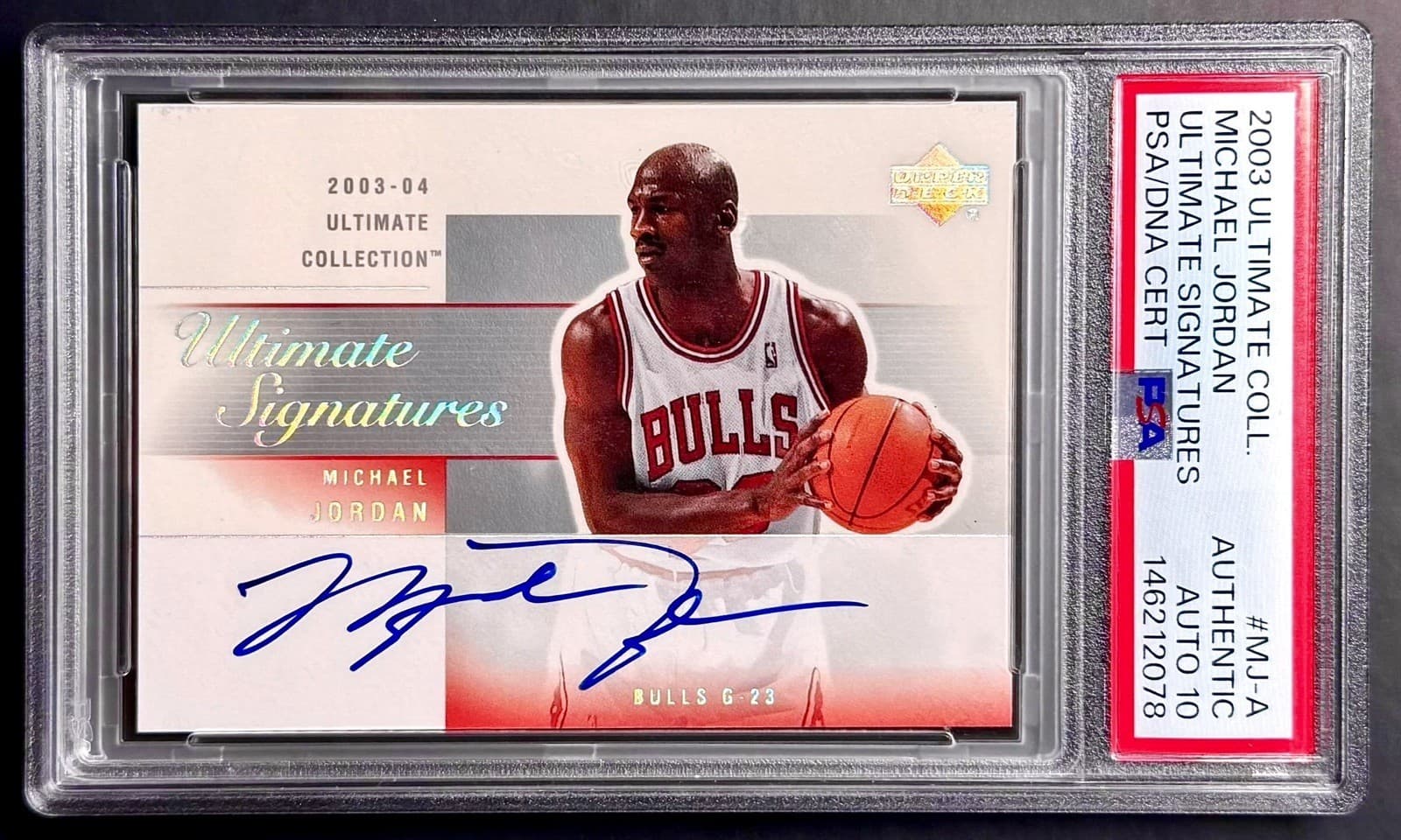 2003-04 UD Ultimate Signatures MICHAEL JORDAN #MJ-A PSA Authentic 10 Auto