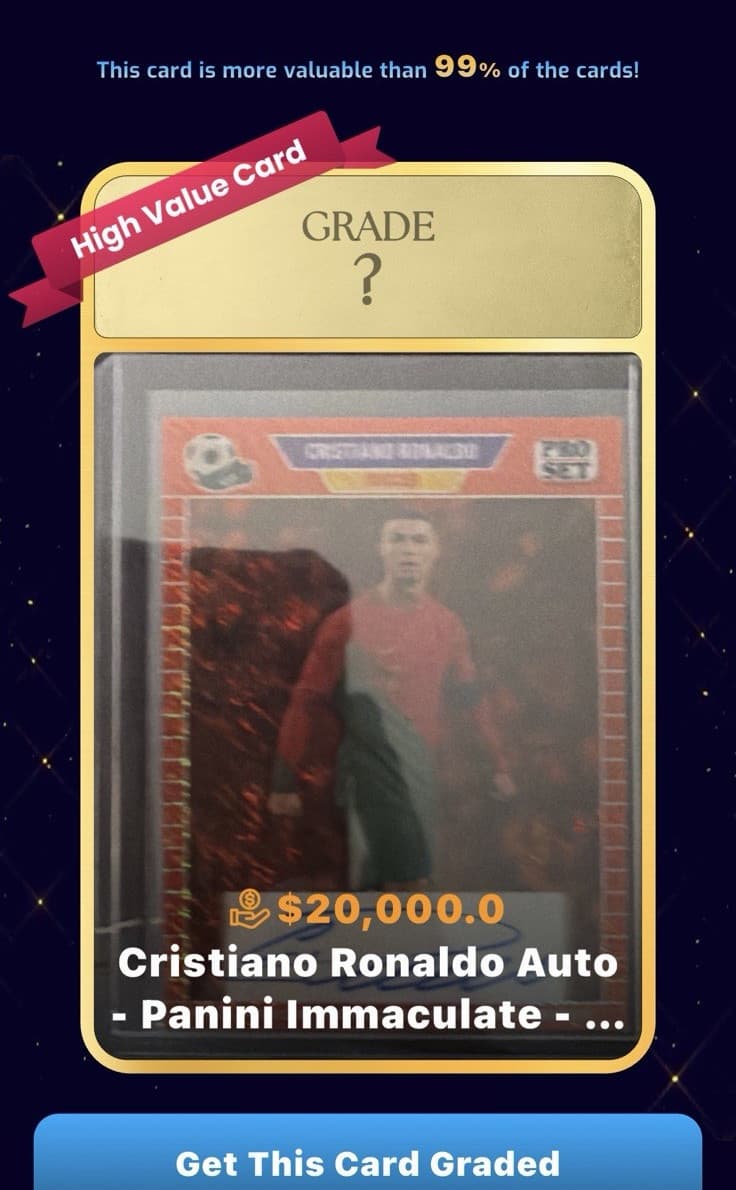 Panini Immaculate Cristiano Ronaldo Autograph Soccer Trading Card Portugal