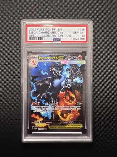 PSA 10 MEGA CHARIZARD X EX 125/094 Phantasmal Flames Pokemon Card