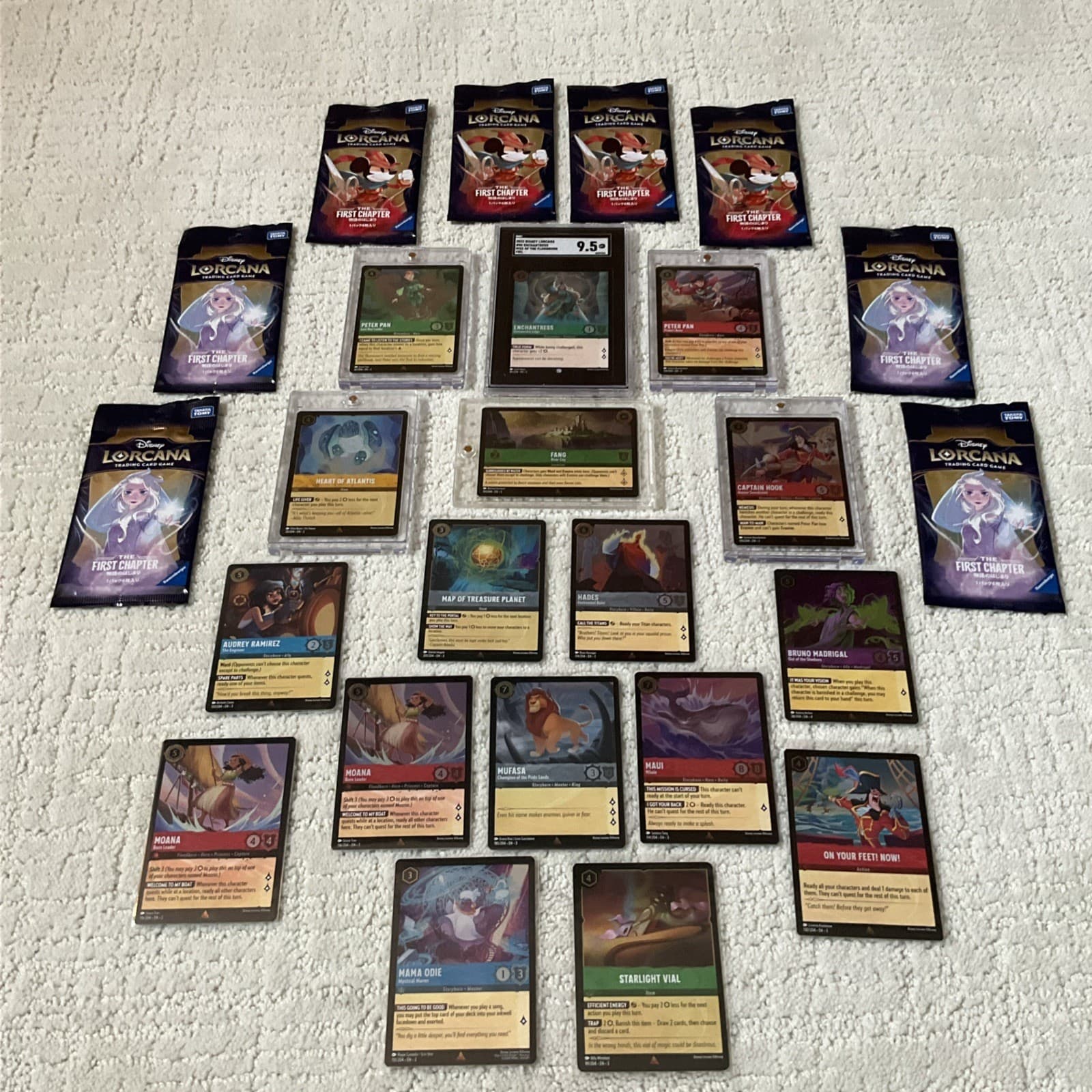 Huge Lot of Disney Lorcana TCG Sealed Packs All Holo Cold Foils Rare Slabs Mint