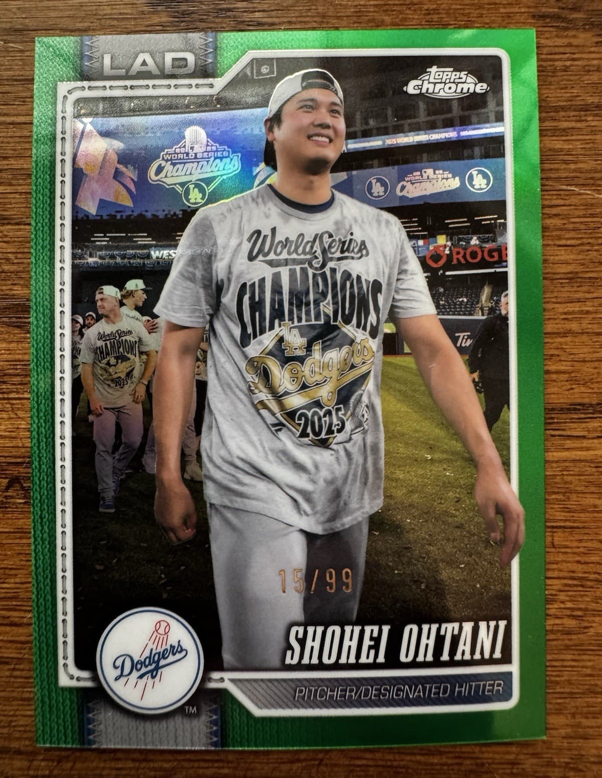 Topps Chrome 2026 Shohei Ohtani Dodgers Green Parallel #1 15/99