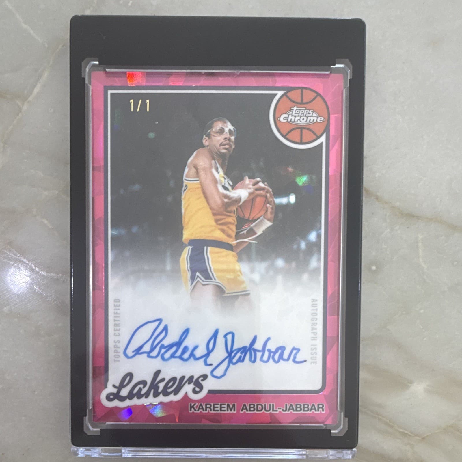 Topps 2025-26 Chrome SAPPHIRE Kareem Abdul-Jabbar Auto 1/1 Lakers PADPARADSCHA 