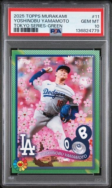 2025 Topps Tokyo Series Murakami Yoshinobu Yamamoto Green /99 #11 PSA 10