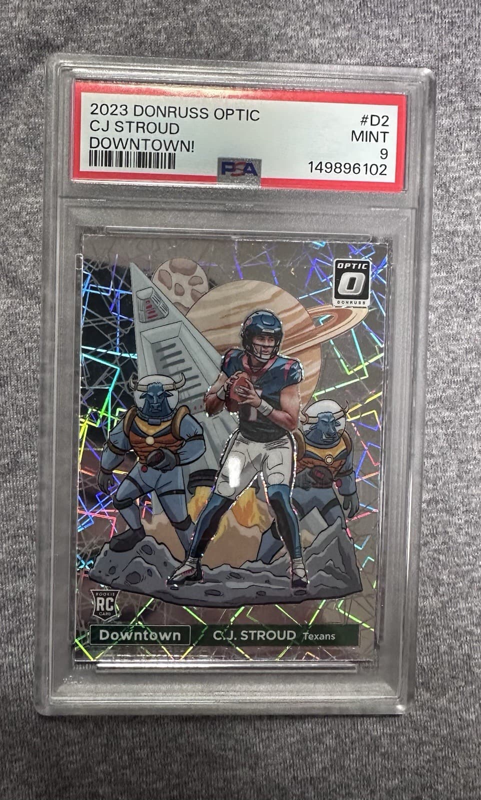 2023 PANINI DONRUSS OPTIC DOWNTOWN! #D2 CJ STROUD ROOKIE RC PSA 9