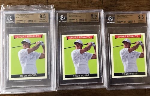 2007 UD Sport Royalty TIGER WOODS LOT OF 3 BGS 9.5 Gem Mint Non AUTO