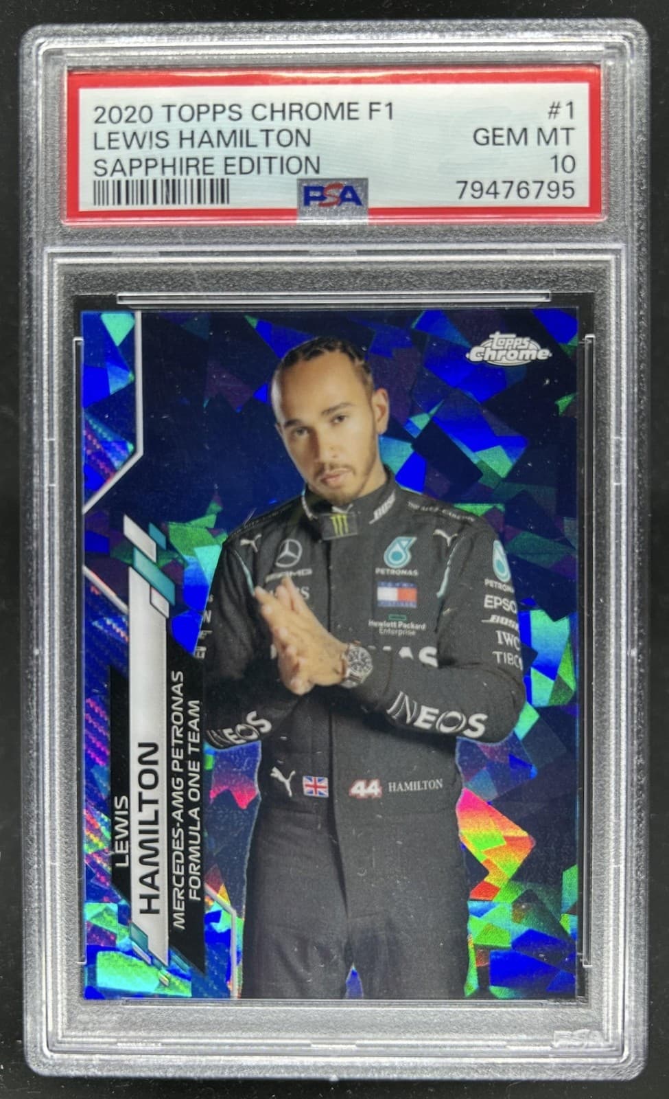 2020 Topps Chrome Sapphire F1 Lewis Hamilton #1a PSA 10 GEM MINT