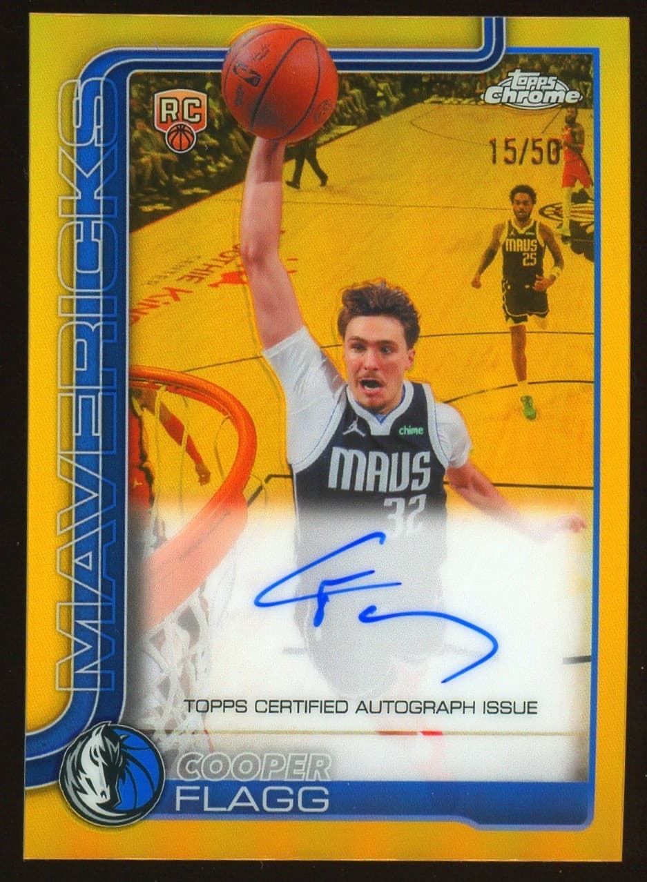 2025-26 Topps Chrome Gold Refractor Cooper Flagg RC Rookie ON CARD AUTO 15/50