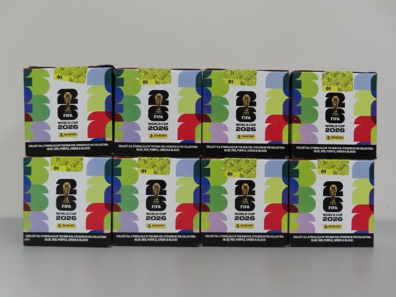 (8) Lot 2026 Panini FIFA World Cup Soccer Factory Sealed Sticker Box
