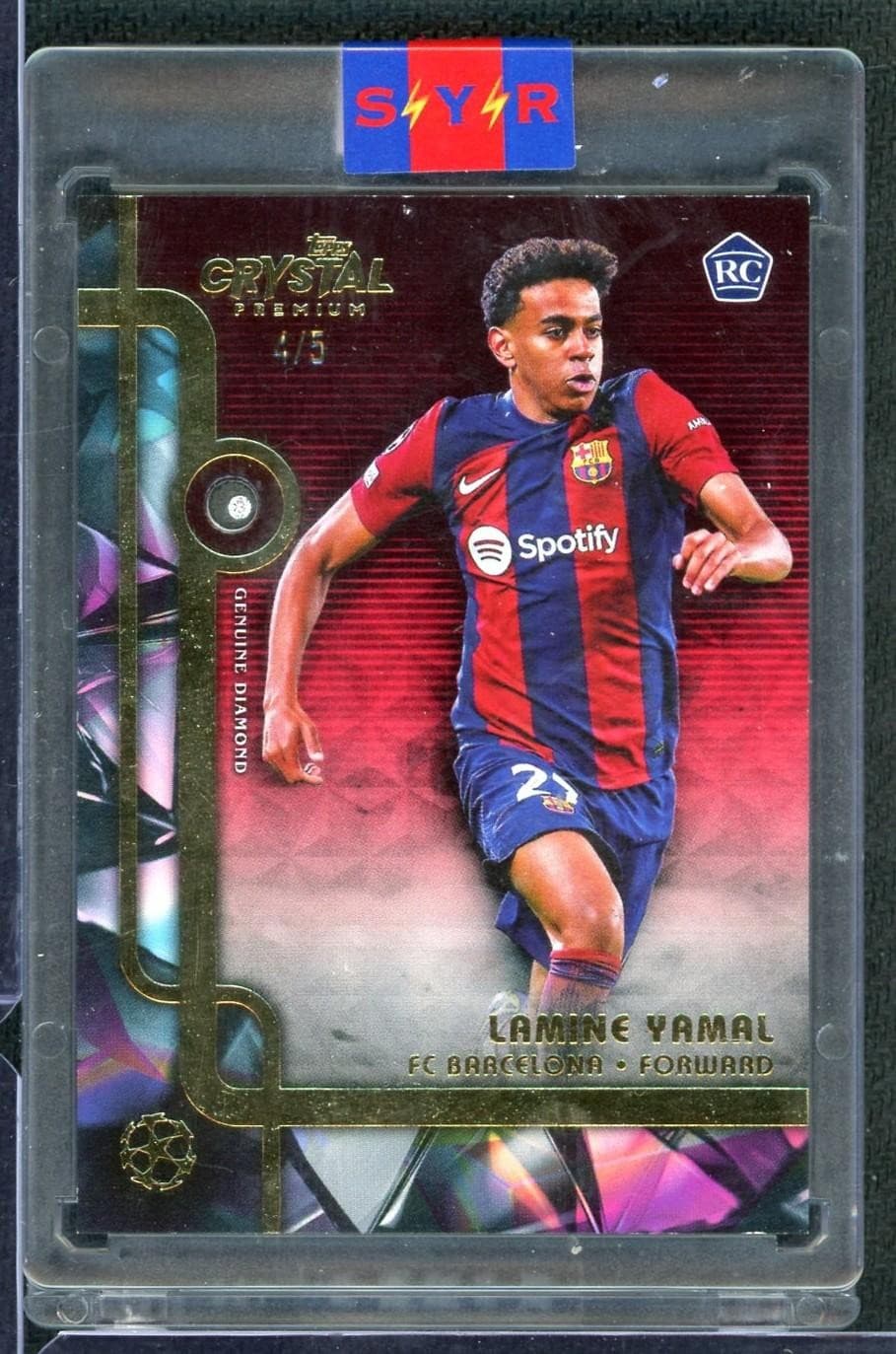 2023/24 Topps Crystal Premium Lamine Yamal Rookie Diamond Relic /5