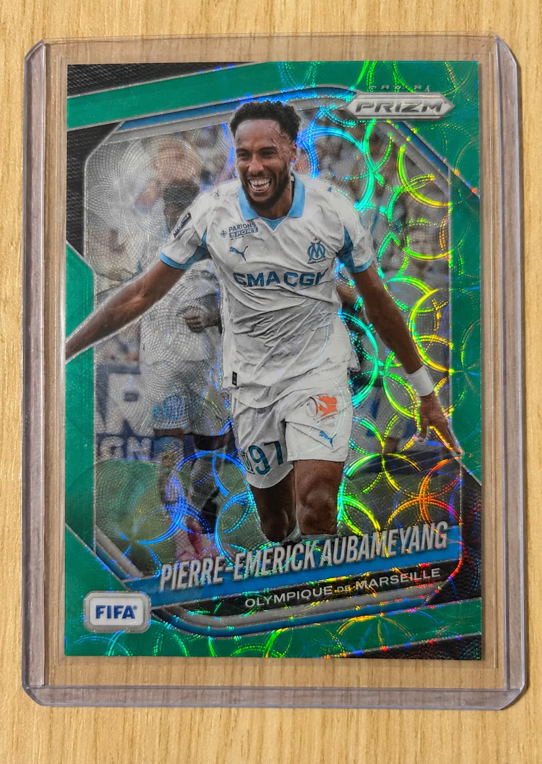 2025-26 Panini Prizm FIFA Pierre-Emerick Aubameyang Green Prizm 5/5 #143 SSP