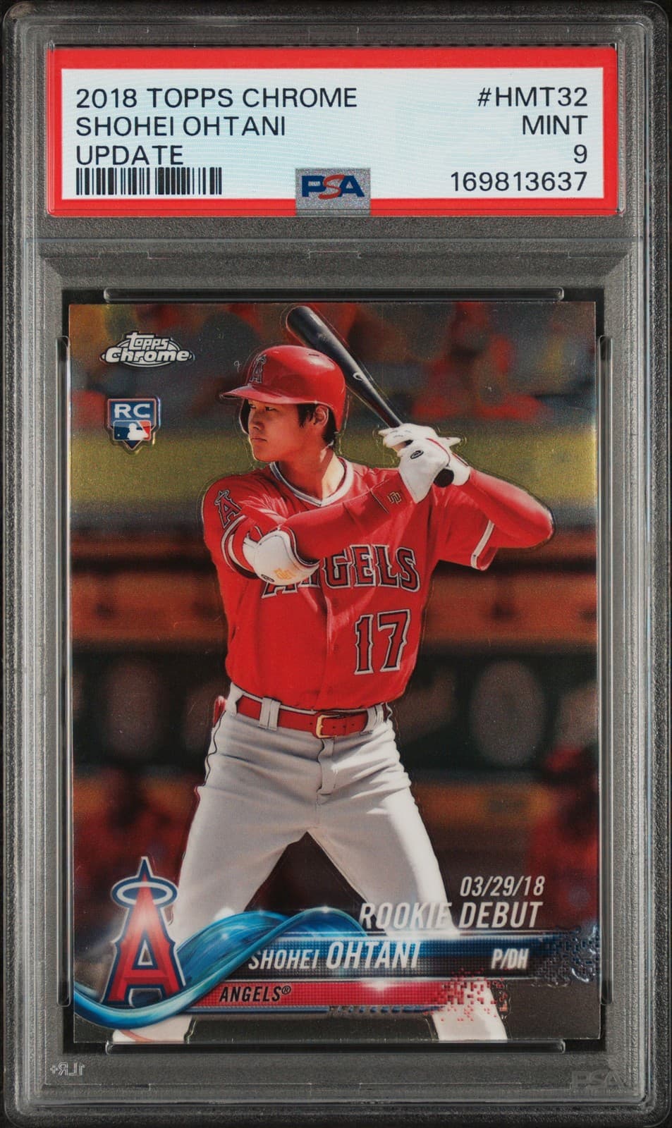 2018 Topps Chrome Update #Hmt32 Shohei Ohtani Rookie Rc Psa 9