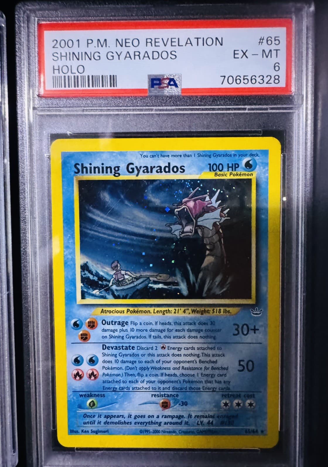 Shining Gyarados 65/64 2001 Neo Revelation Pokemon Card PSA 6 NEW CERTIFIED