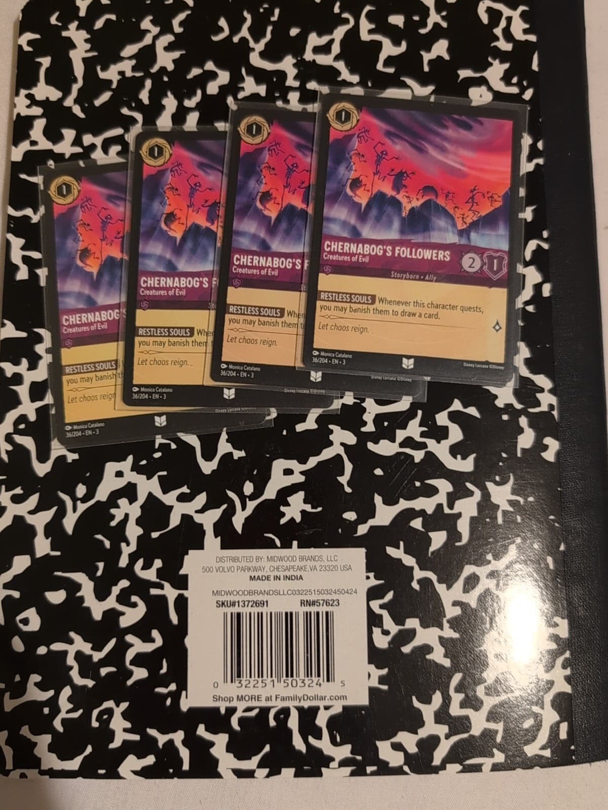 Disney Lorcana Set Of 4 Chernabogs followers Cards